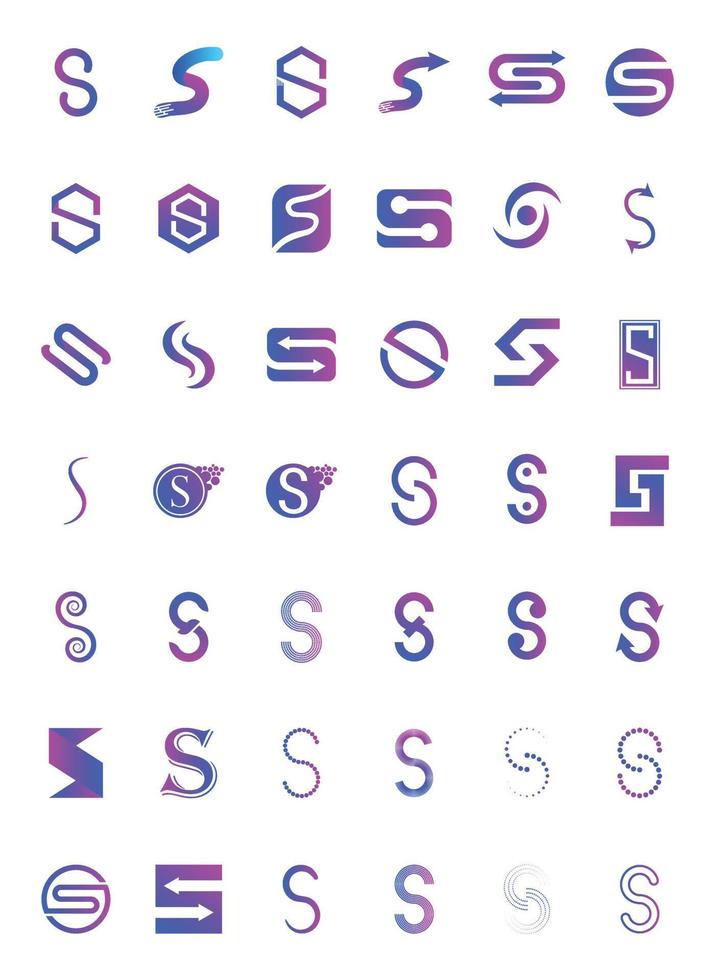 Letter S Icon Set vector