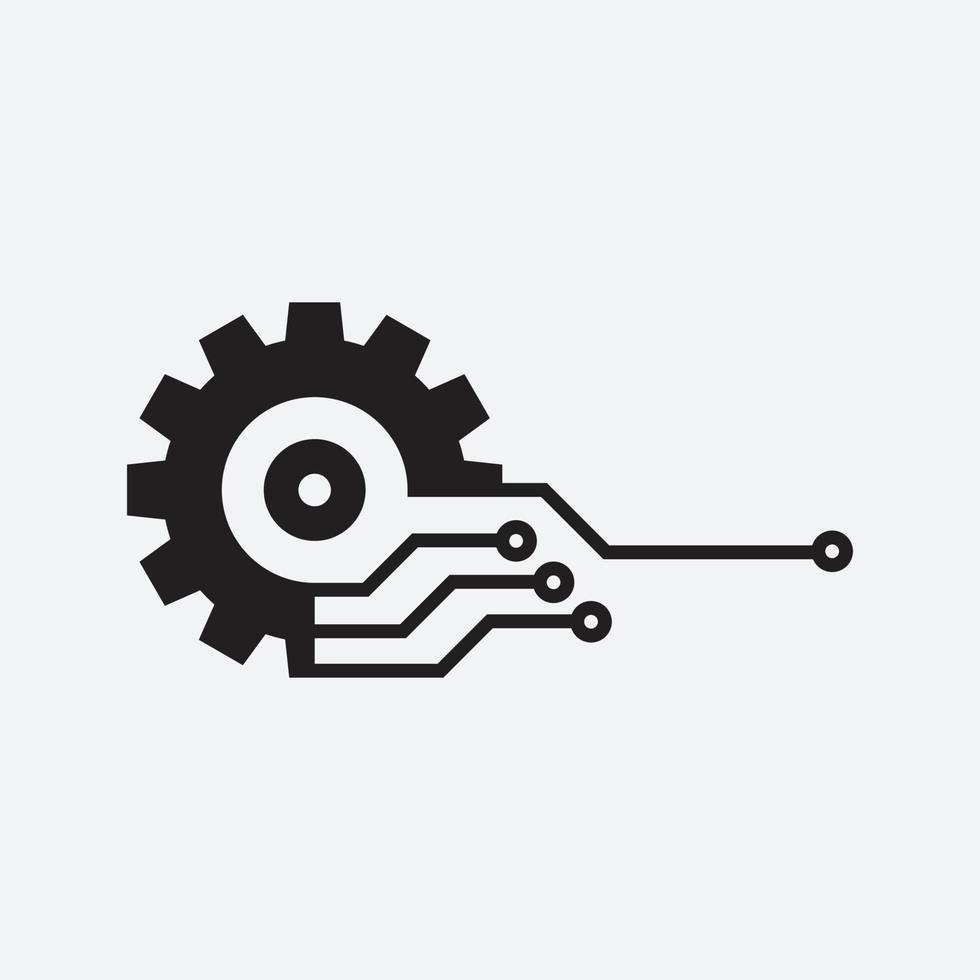 Gear smart Eps icon. Digital tech - vector business logo