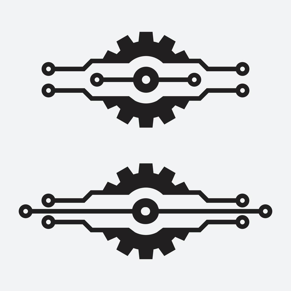 Gear smart Eps icon. Digital tech - vector business logo