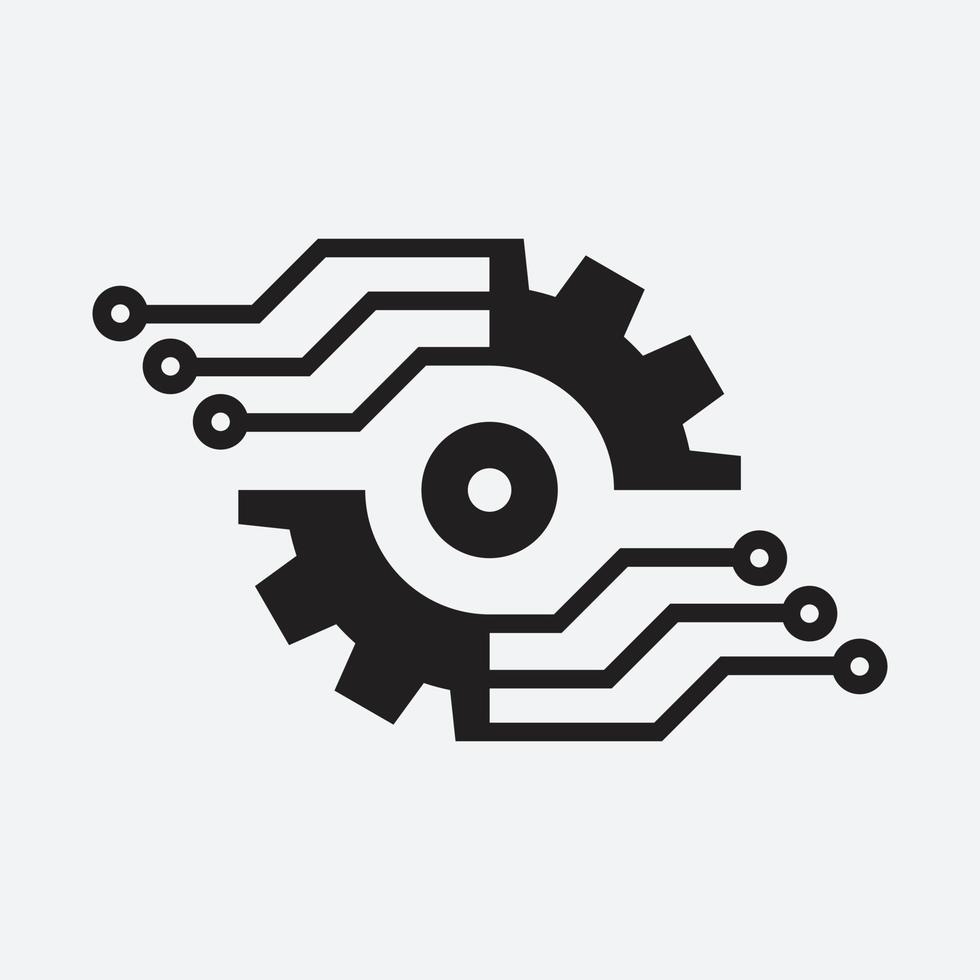 Gear smart Eps icon. Digital tech - vector business logo