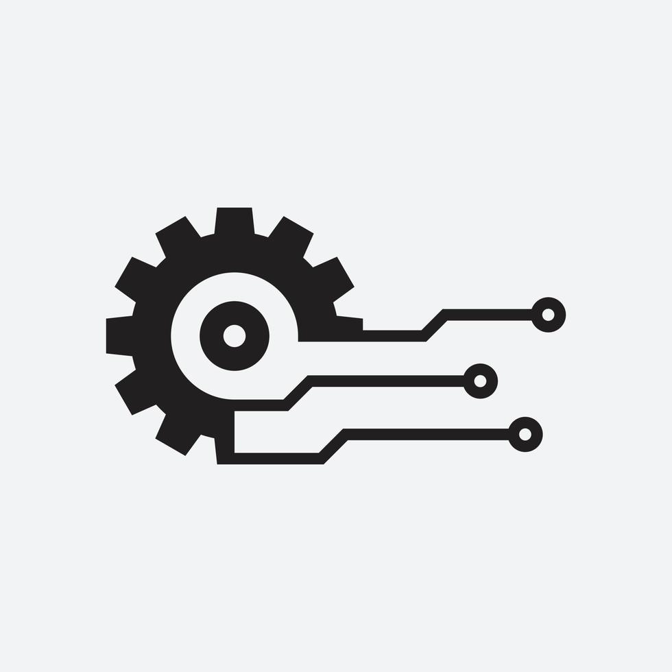 Gear smart Eps icon. Digital tech - vector business logo