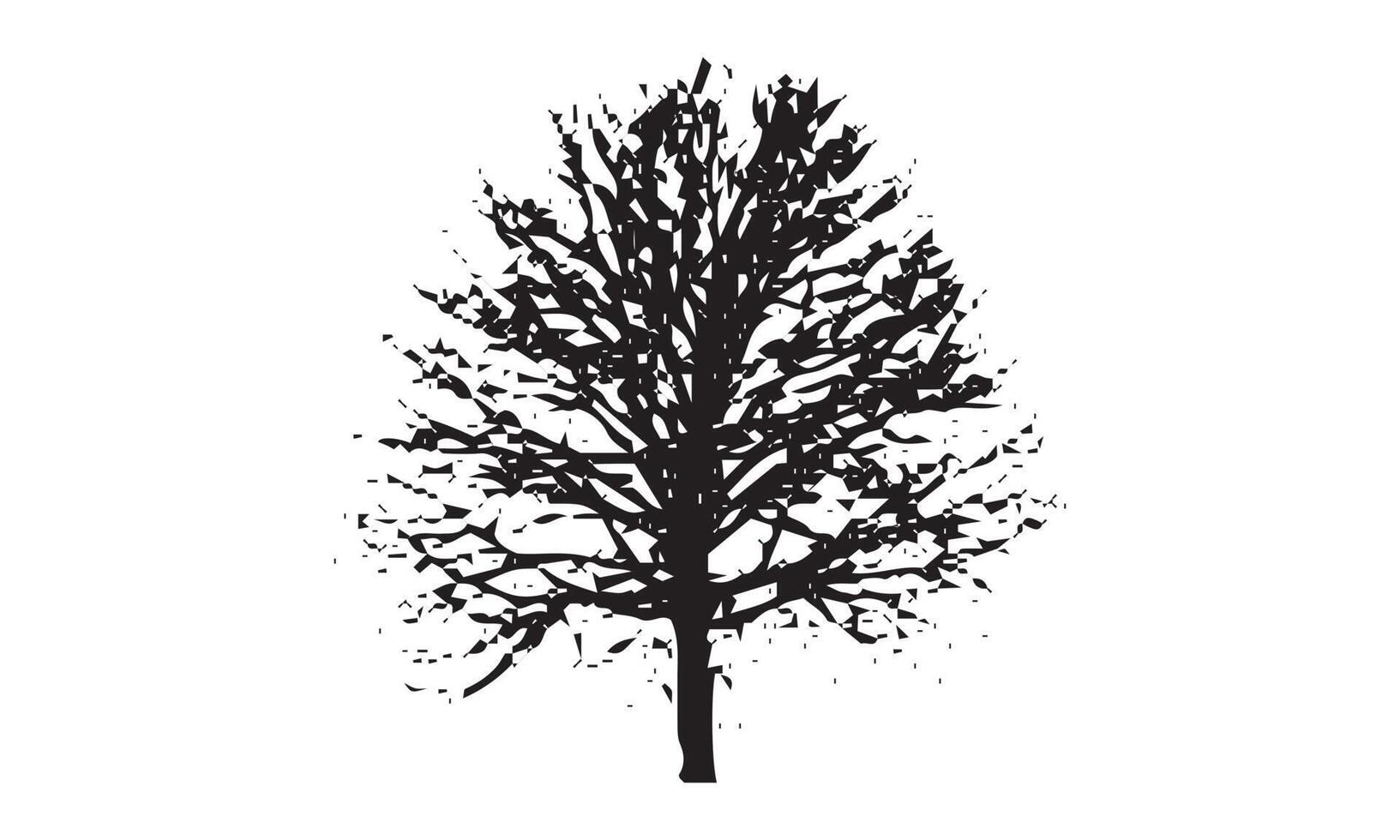 diseño de logotipo de ilustración de vector de árbol en blanco y negro