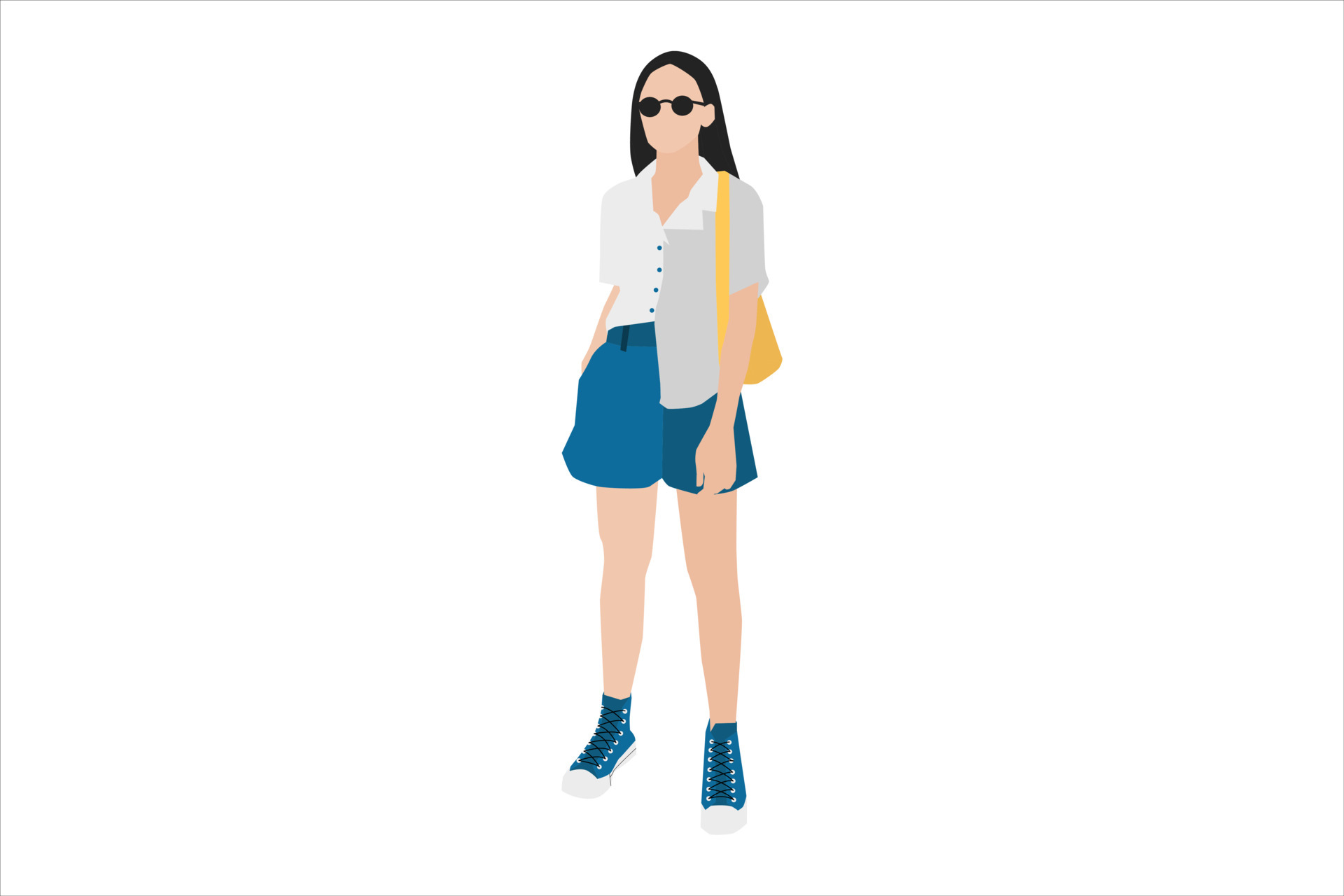 Vector illustration of fashionable women posing on the sidewalk 6298518 ...