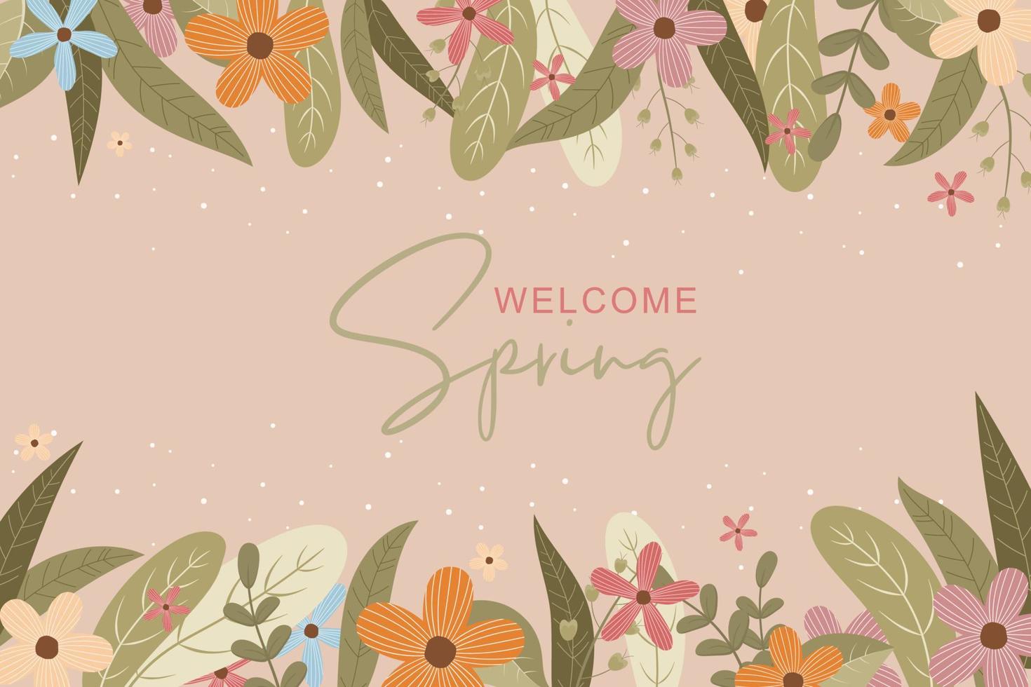 Hand drawn spring flower background vector