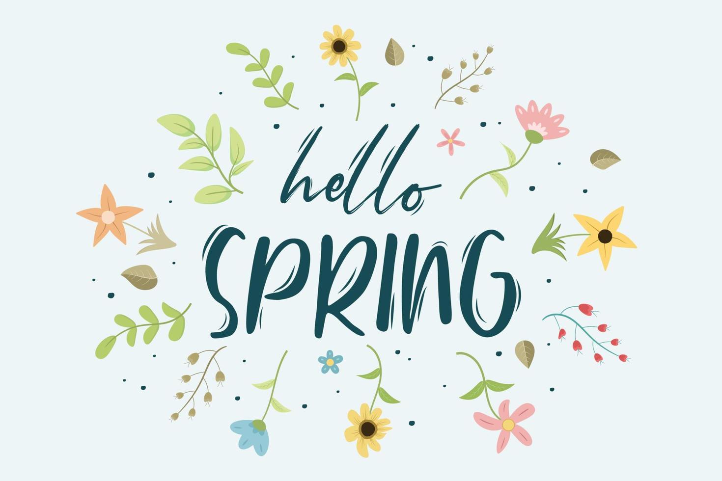 Hand drawn spring flower background vector