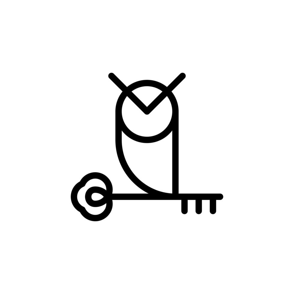 diseño de logotipo de búho con llave vector