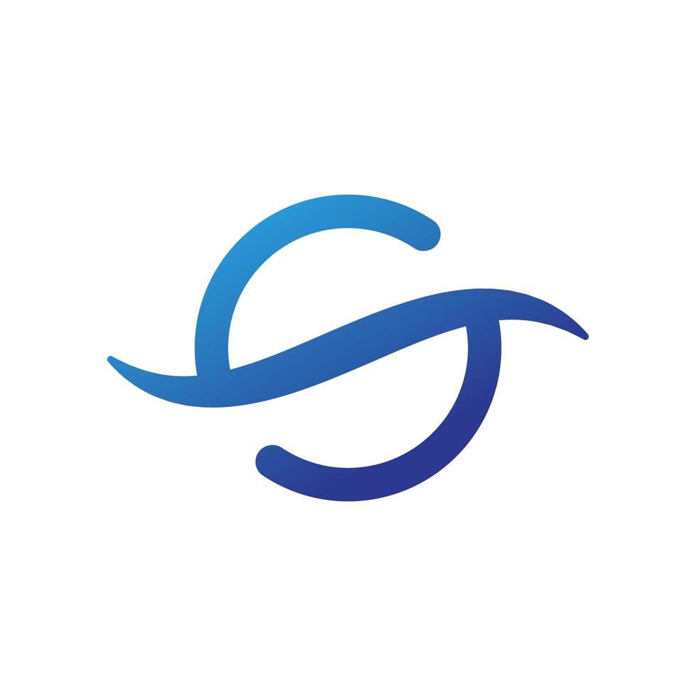 letter S with wave logo design vector