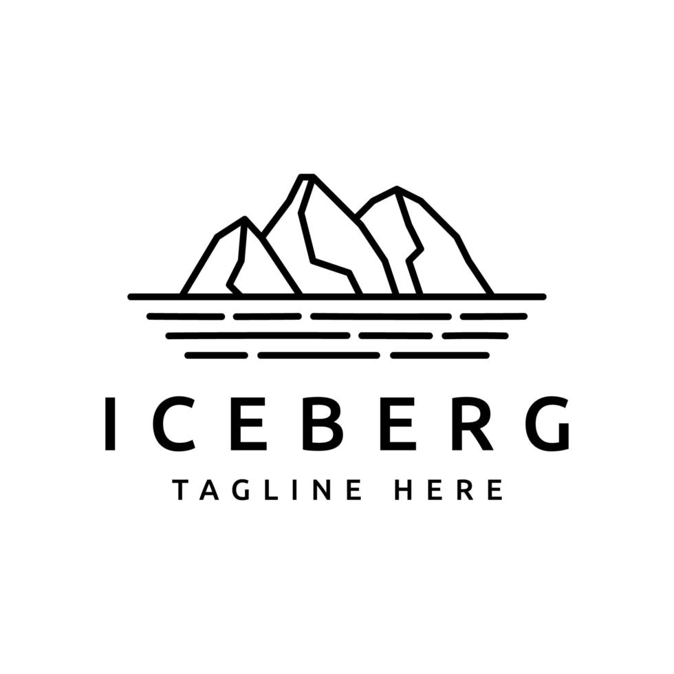 diseño de logotipo dibujado a mano iceberg vector