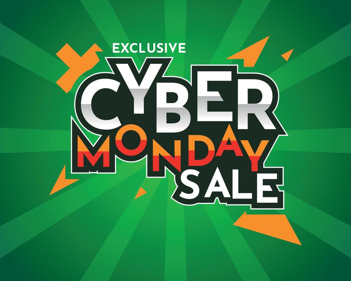 Diseño creativo de Cyber Monday y oferta para la venta. vector