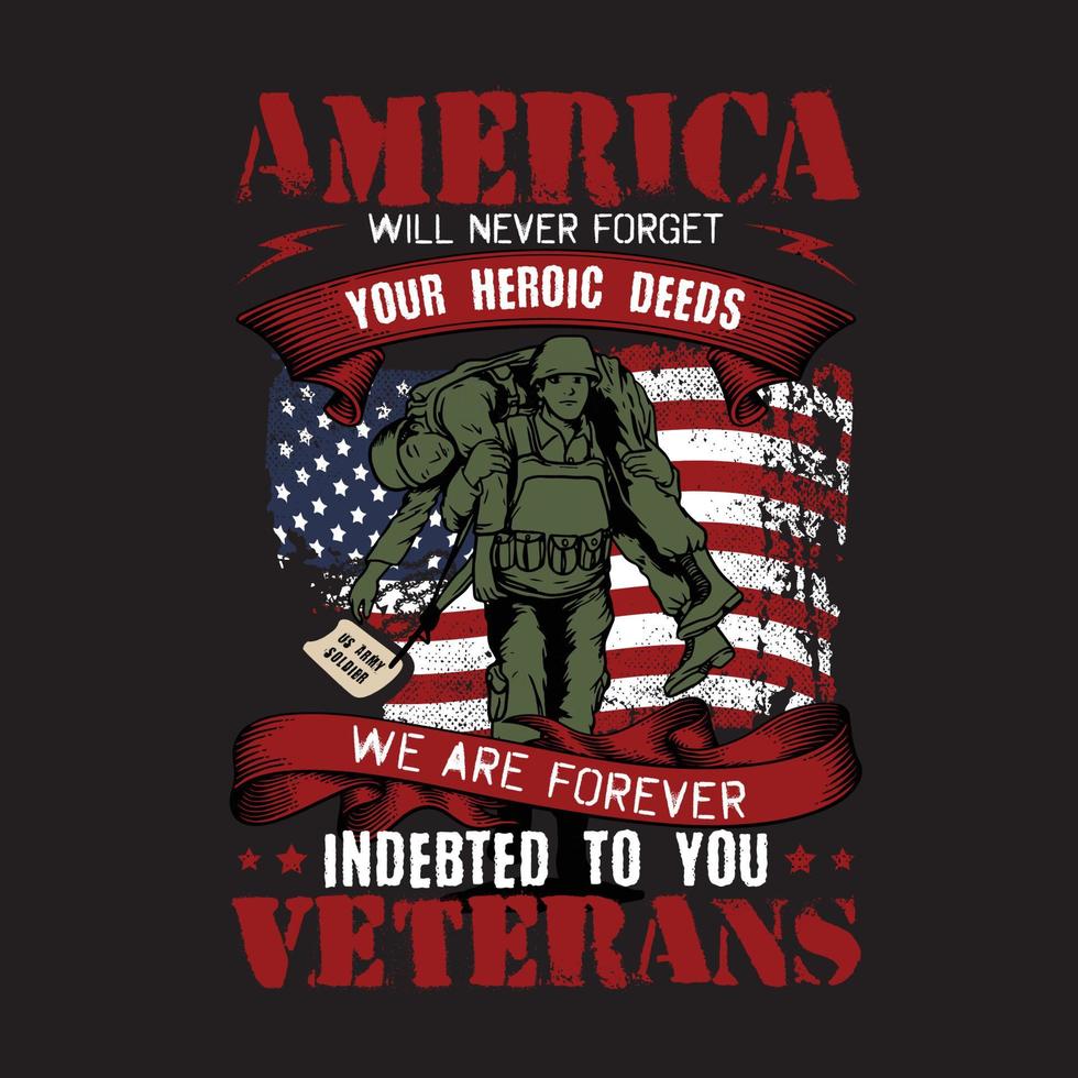 America will never forget your heroic deeds vector