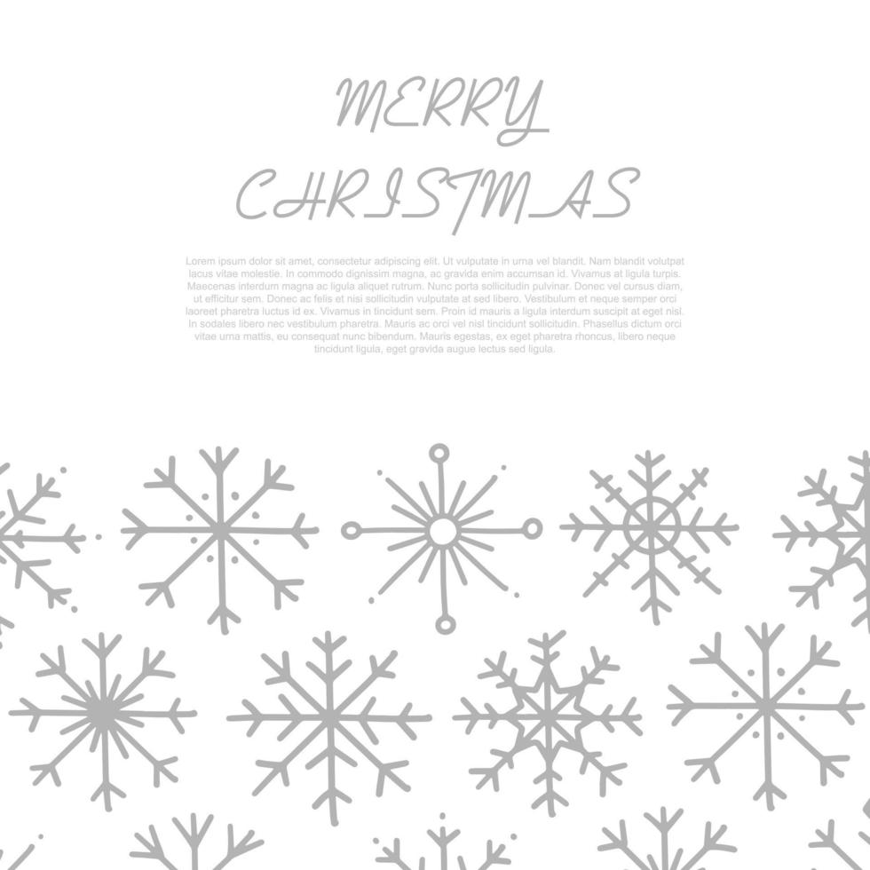 New Year and Christmas ready white web banner for website with snowflakes. Vector illustration. Banner design template.