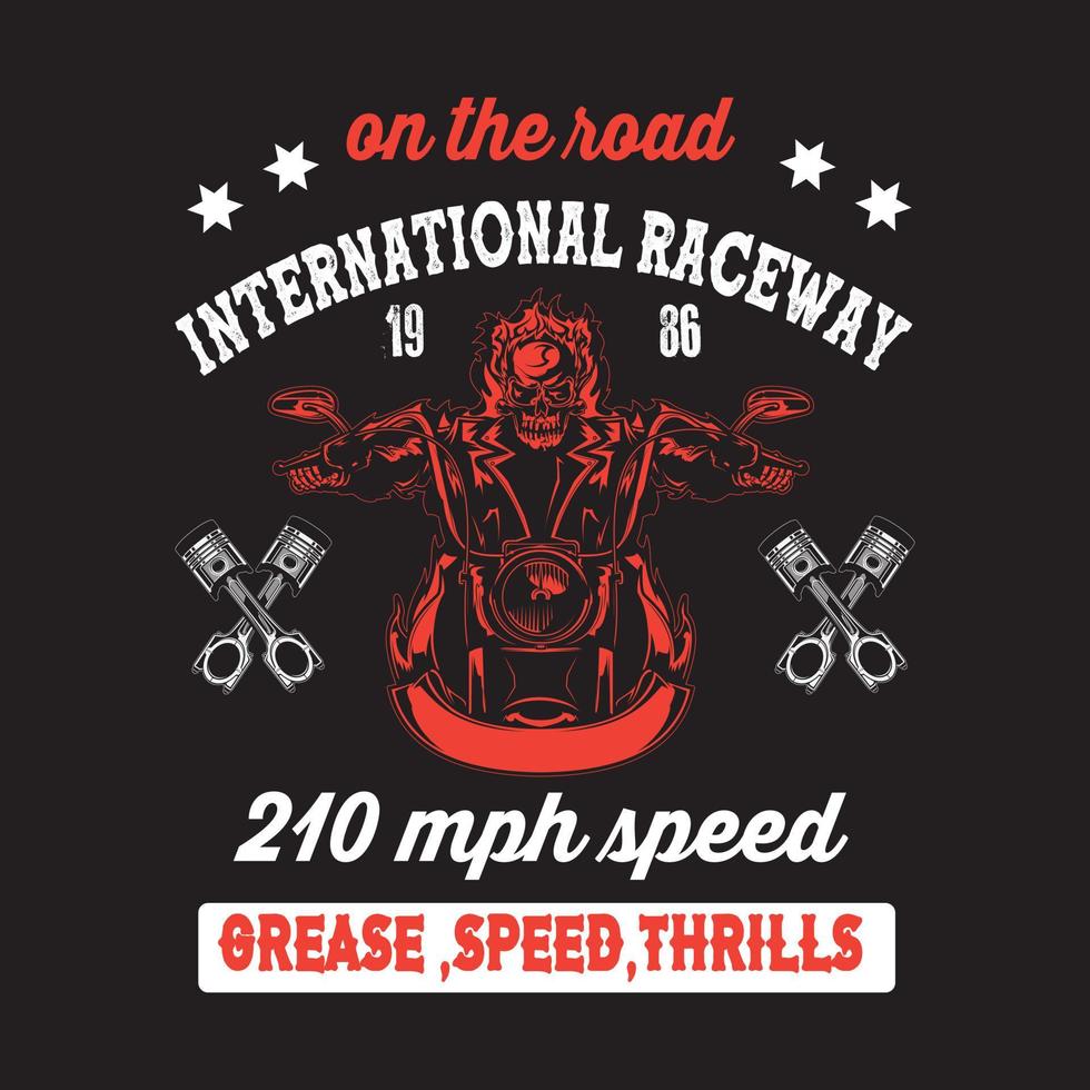 diseño de camiseta de motociclista. vector de motocicleta y diseño de camisa de motociclista vintage.