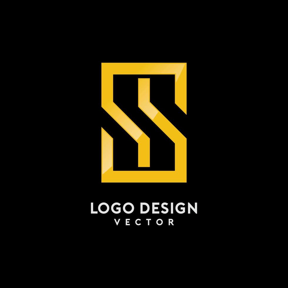 S Letter in Gold Monogram Style Logo Design vector