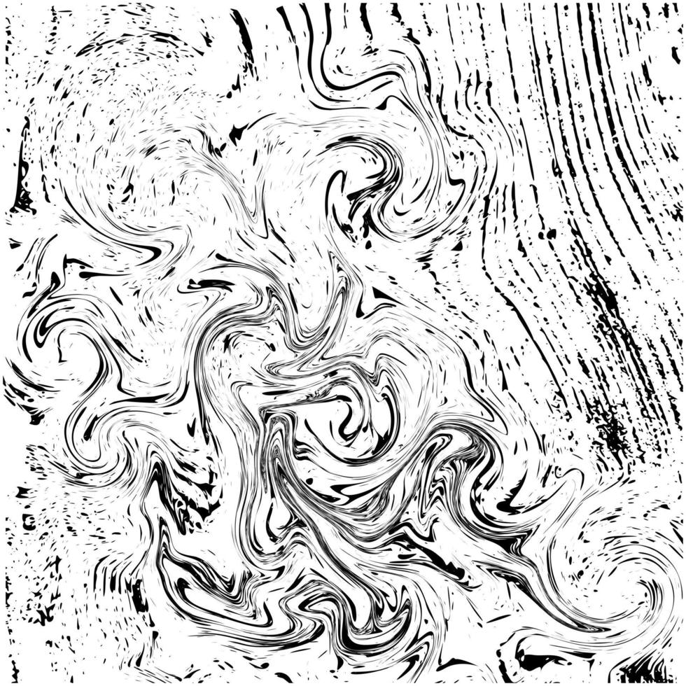 Abstract art liquid ink black white grunge and dirty texture. Vector