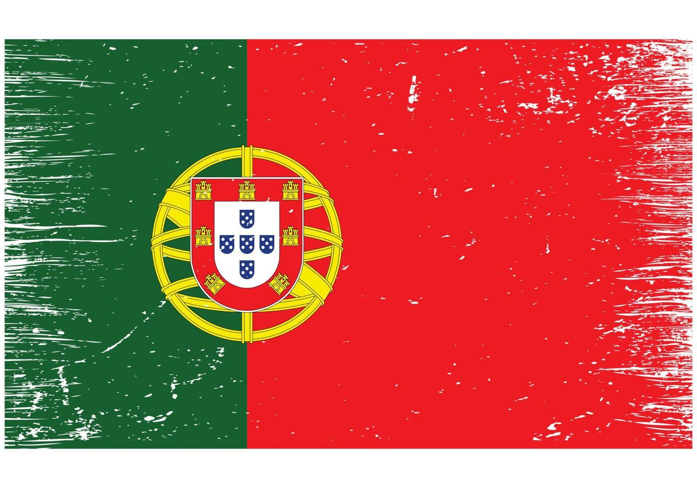 bandera nacional de portugal con textura grunge vector