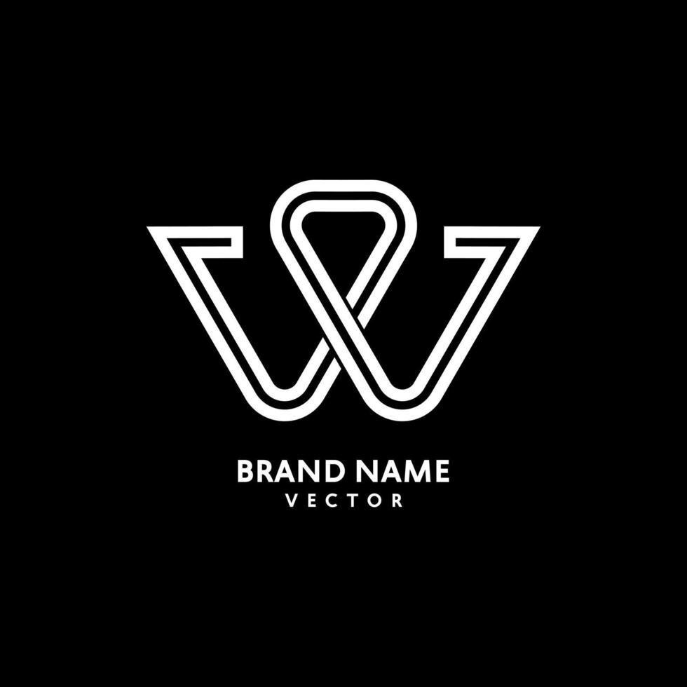 W Monogram Letter Logo Template vector