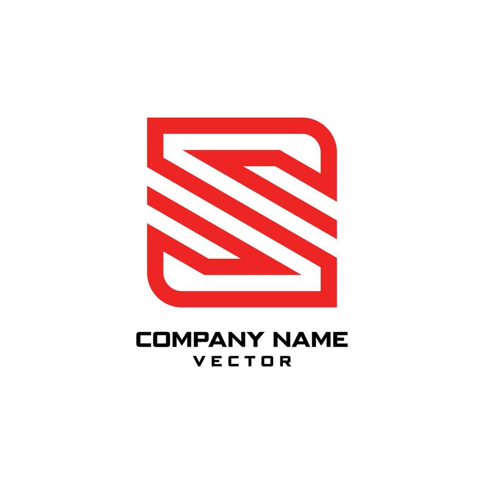 Abstract Linear S Logo Template Vector