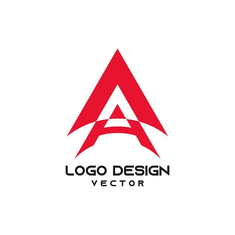 Creative Red Letter A Logo Design Vector