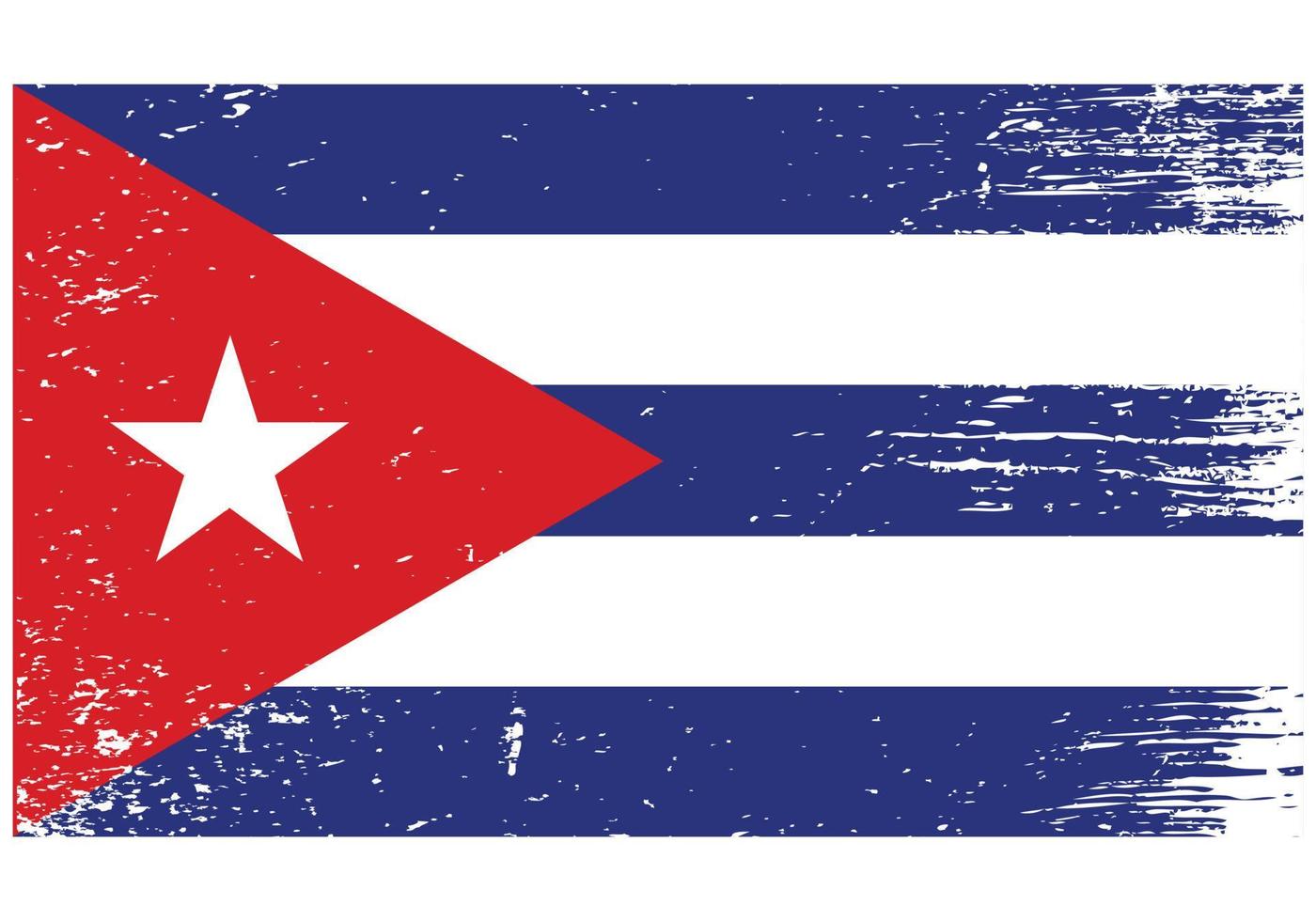 bandera nacional de cuba con textura grunge vector