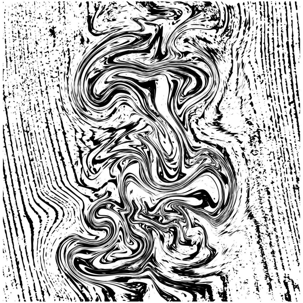 Abstract art of black and white melted ink texture. Dirty and rough background. Vector illustration