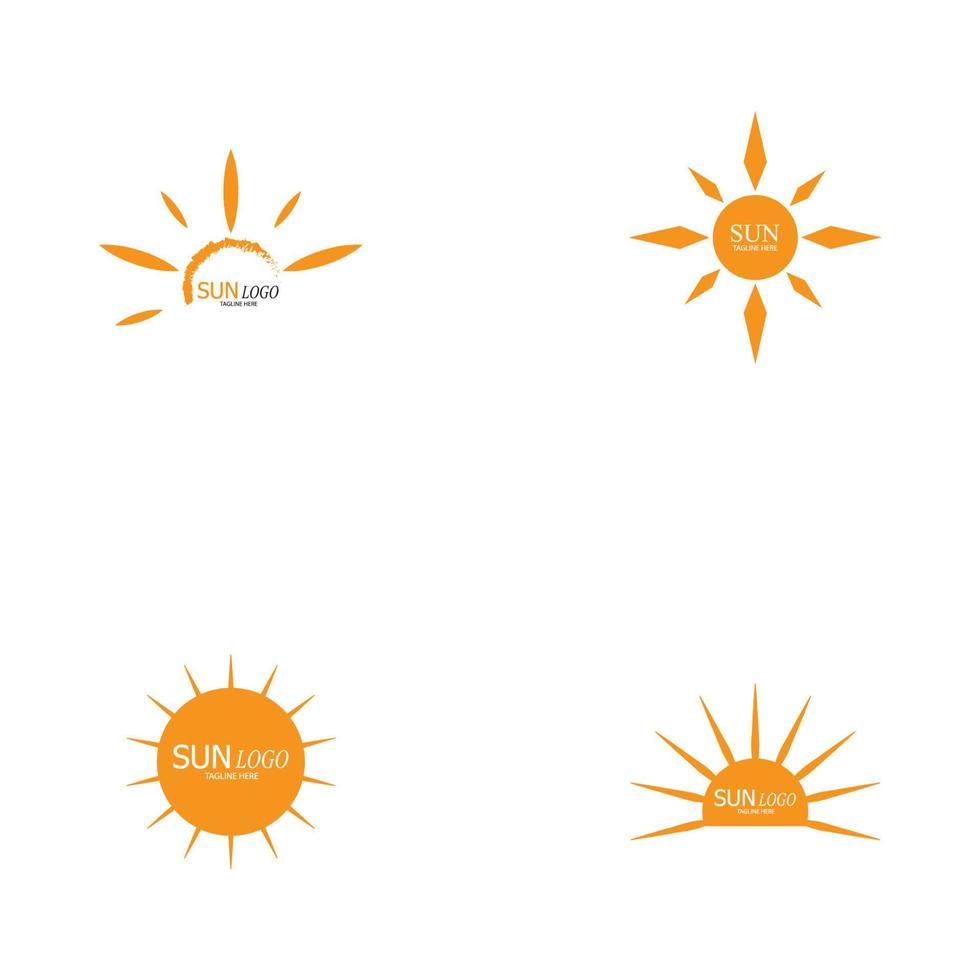 diseño de plantilla de logotipo de icono de ilustración de vector de sol