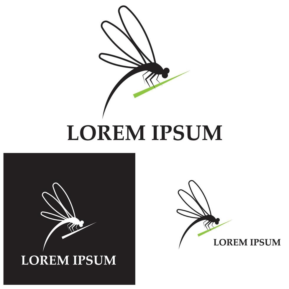 Dragonfly illustration icon design template vector