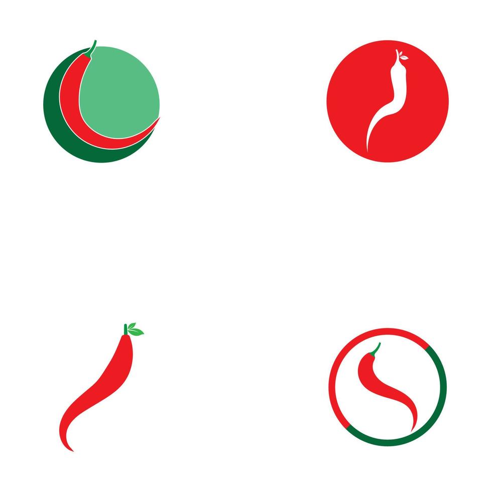 Red and Green hot chili logo icon vector Illustration