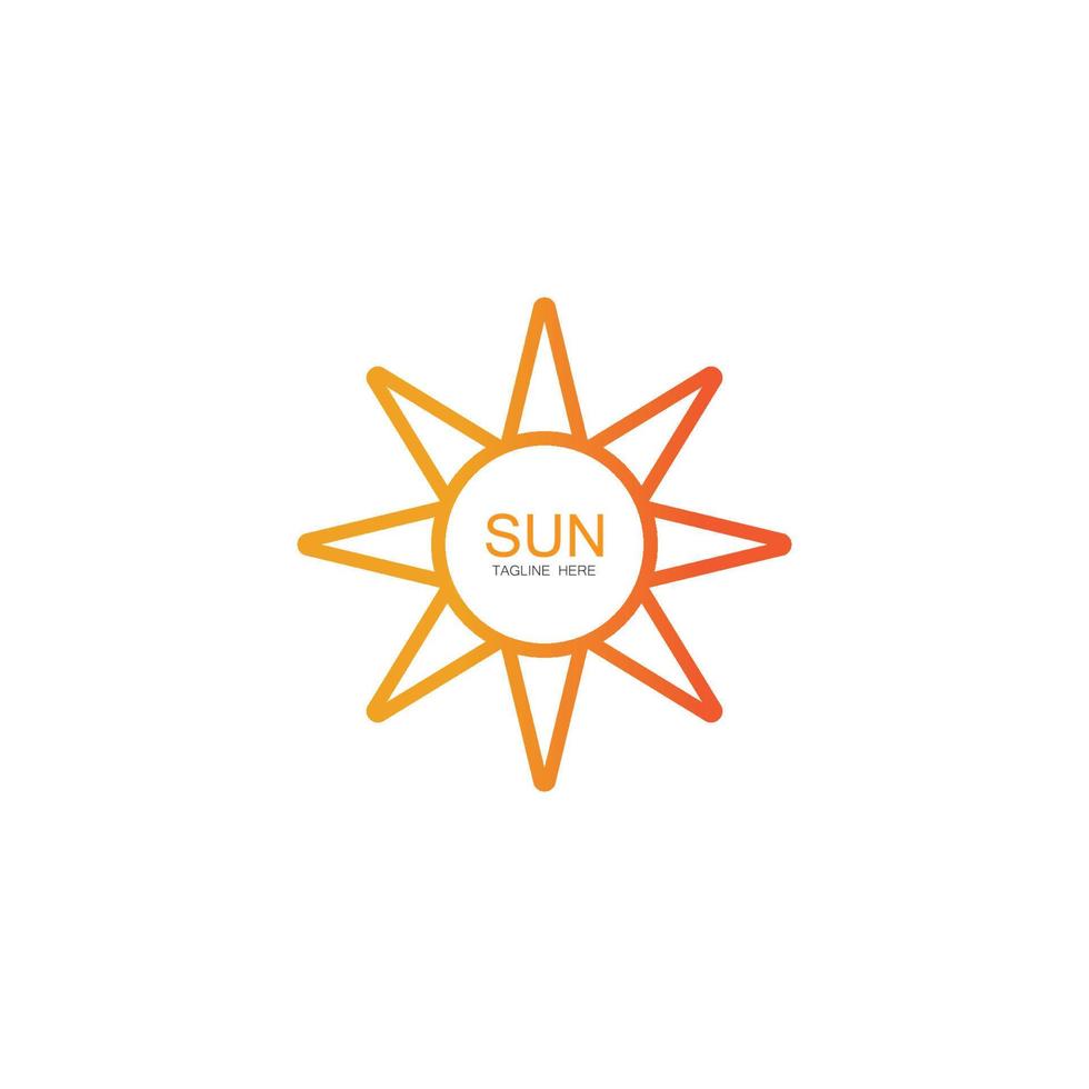 diseño de plantilla de logotipo de icono de ilustración de vector de sol