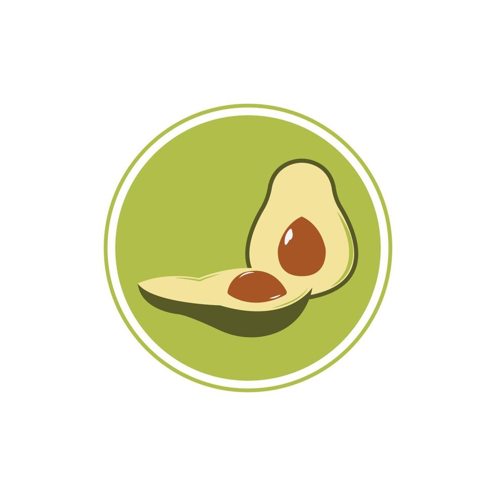 ilustración de fondo de plantilla de icono de vector de aguacate