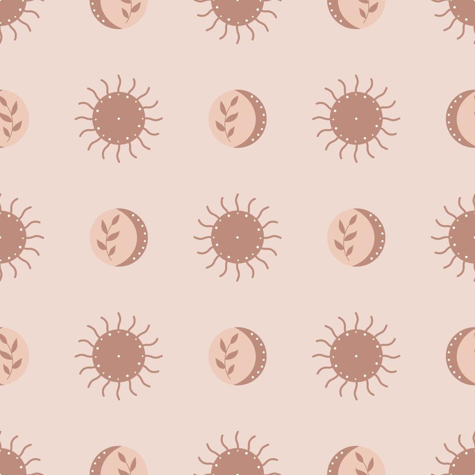 Cute boho moon seamless pattern. Creative childish print for fabric, wrapping, textile, wallpaper, apparel. Vector digital paper.