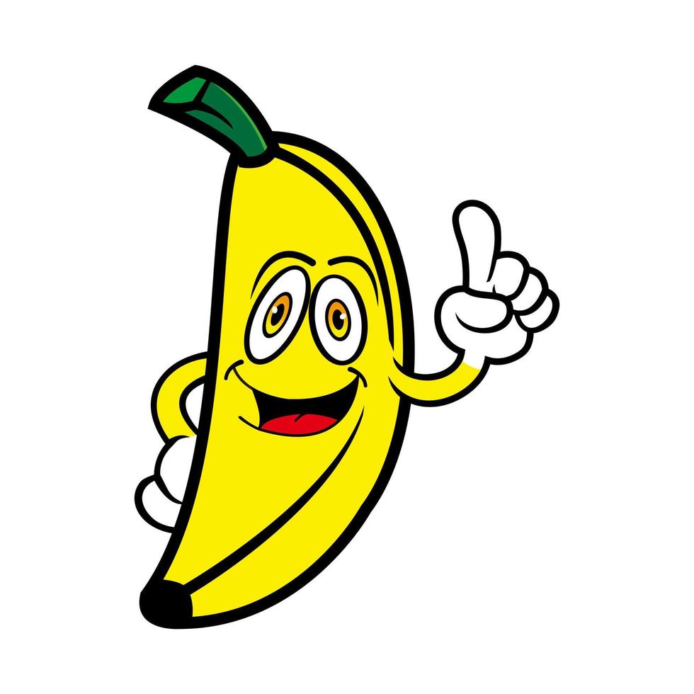 Smiling banana cartoon character. Vector illustration isolated on white ...