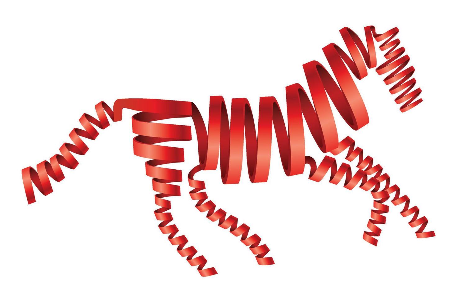 Abstract red horse made from ribbons. vector