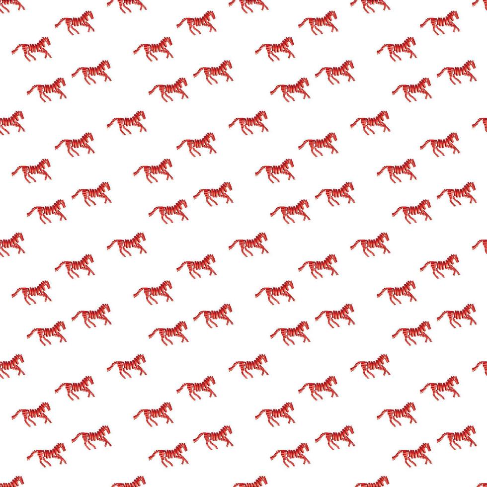 Abstract pattern with red horse made from ribbons. vector