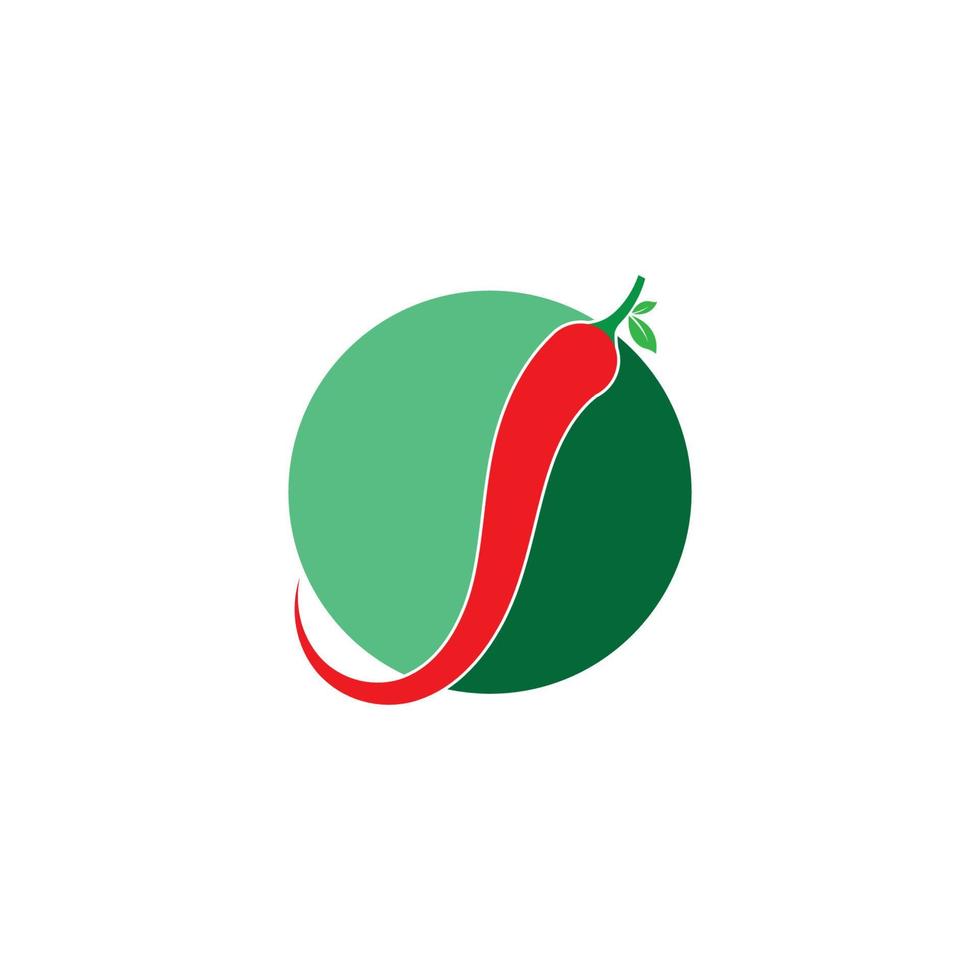 Red and Green hot chili logo icon vector Illustration