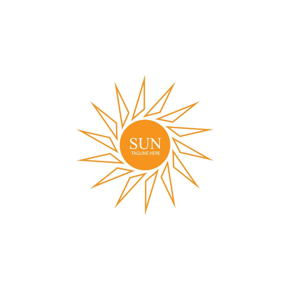 diseño de plantilla de logotipo de icono de ilustración de vector de sol