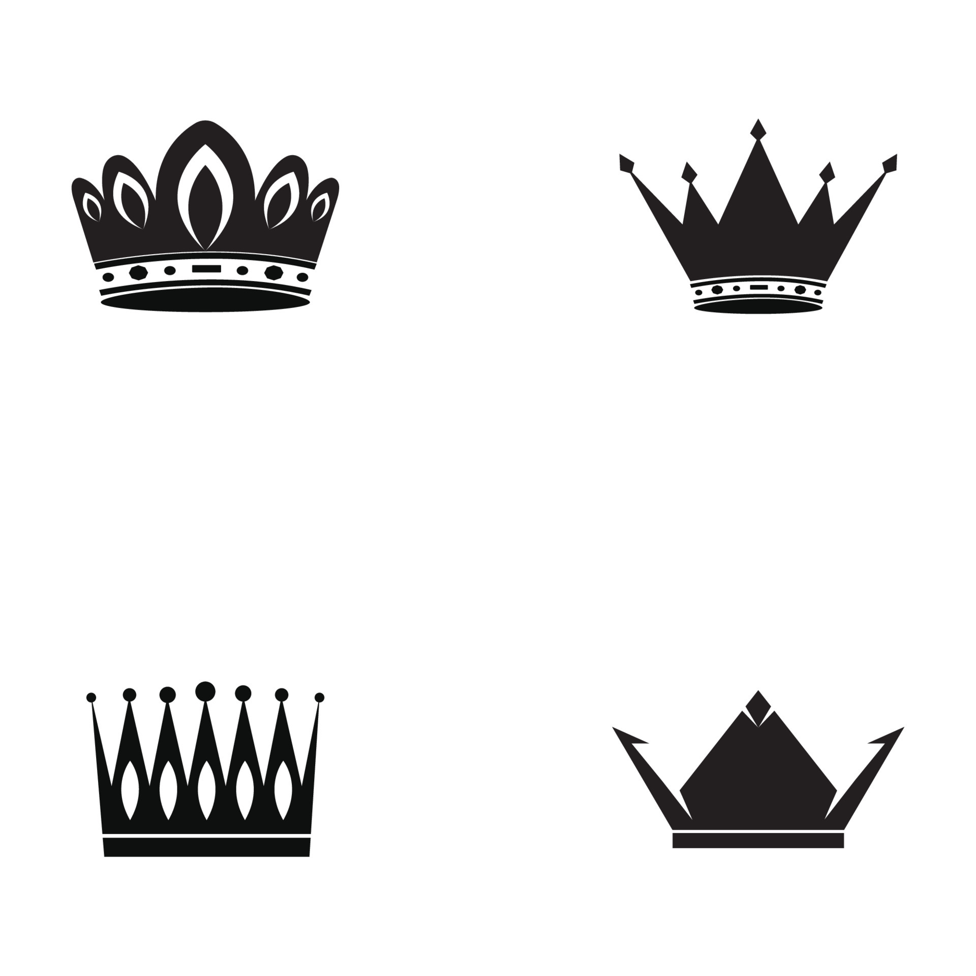 Set of crown icons. Collection of crown awards for winners champions  leadership. Vector isolated elements for logo label game hotel an app design.  Royal king queen princess crown. 6300790 Vector Art at