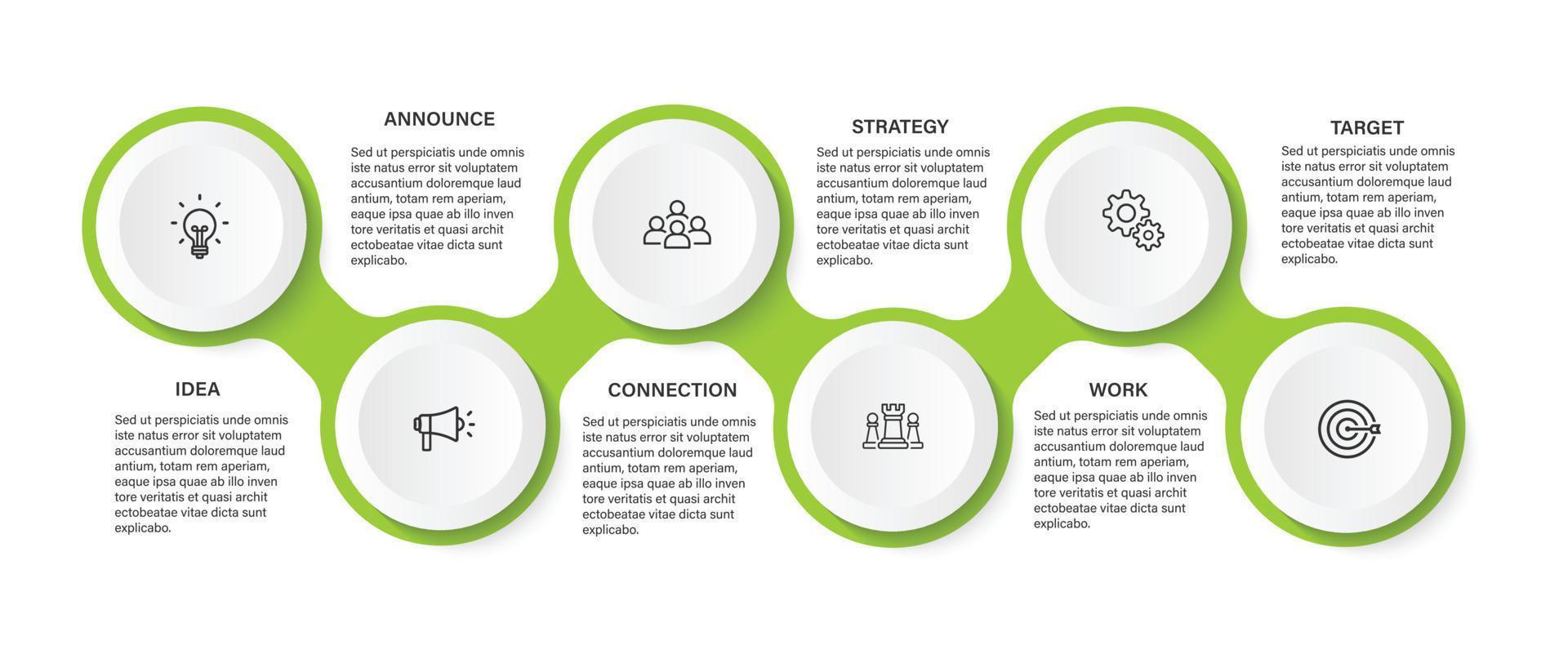 Steps business data visualization timeline process infographic template design with icons vector