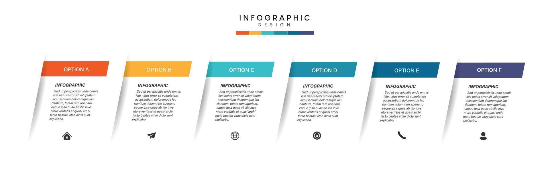 pasos diseño de plantilla infográfica de proceso de línea de tiempo de visualización de datos comerciales con iconos vector