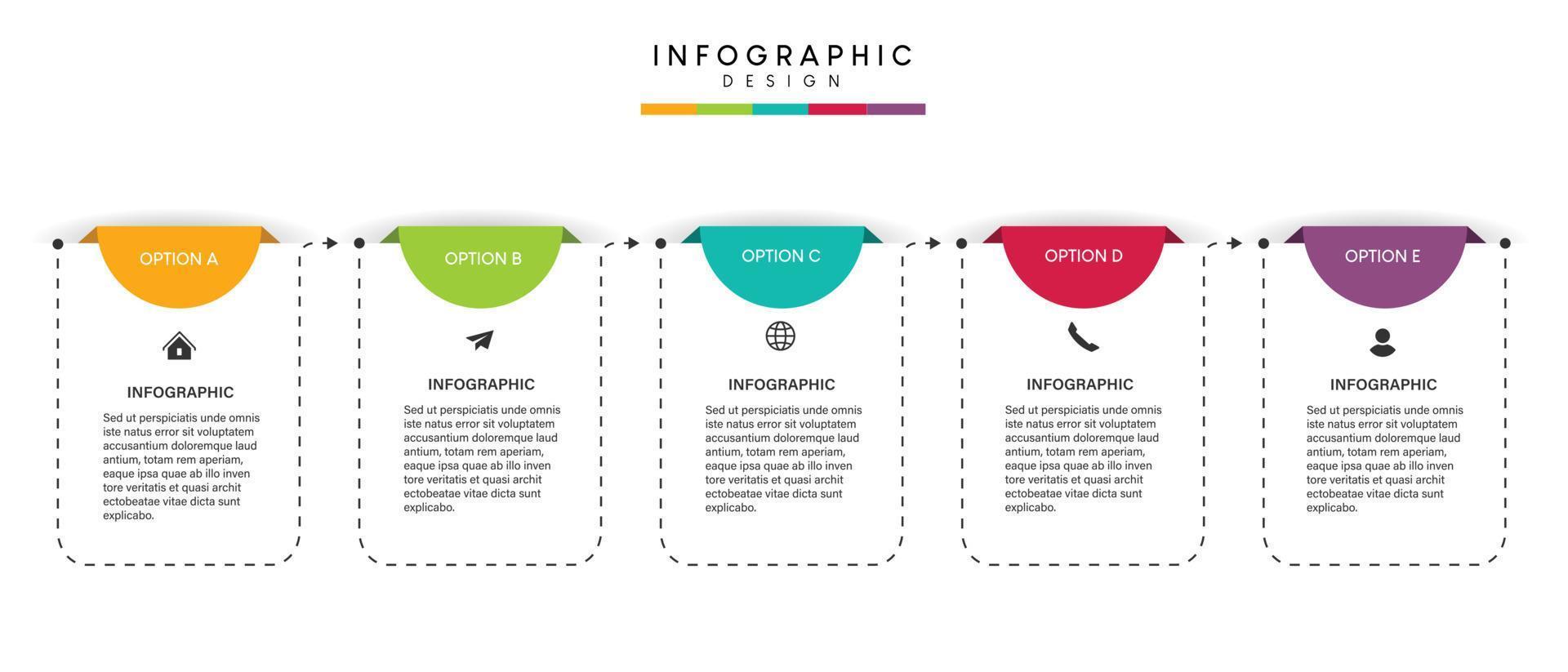 Steps business data visualization timeline process infographic template design with icons vector