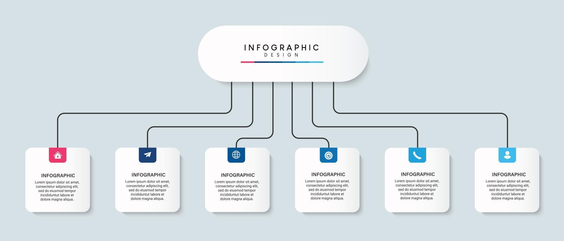 Steps business data visualization timeline process infographic template design with icons vector