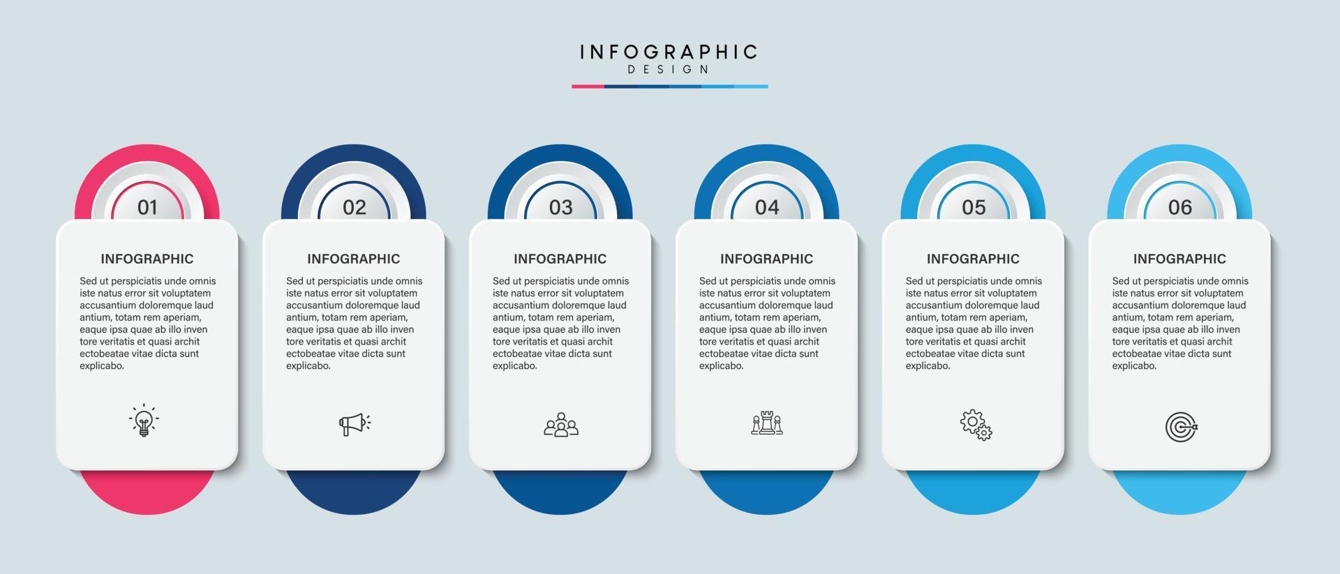 Steps business data visualization timeline process infographic template design with icons vector