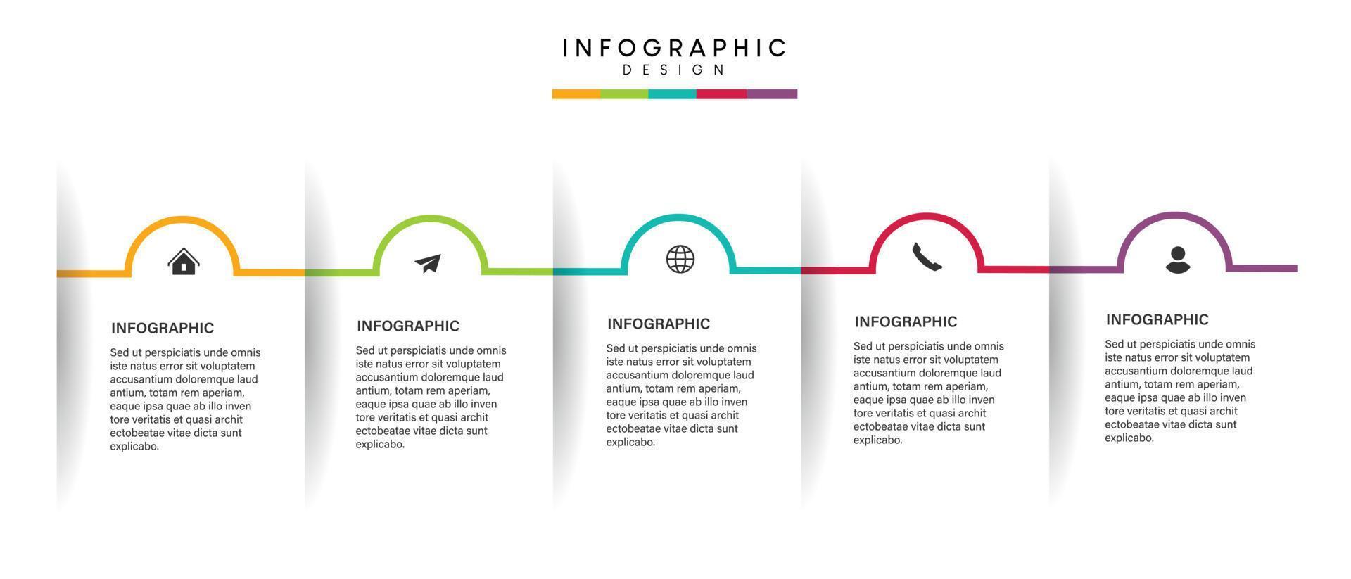 Steps business data visualization timeline process infographic template design with icons vector