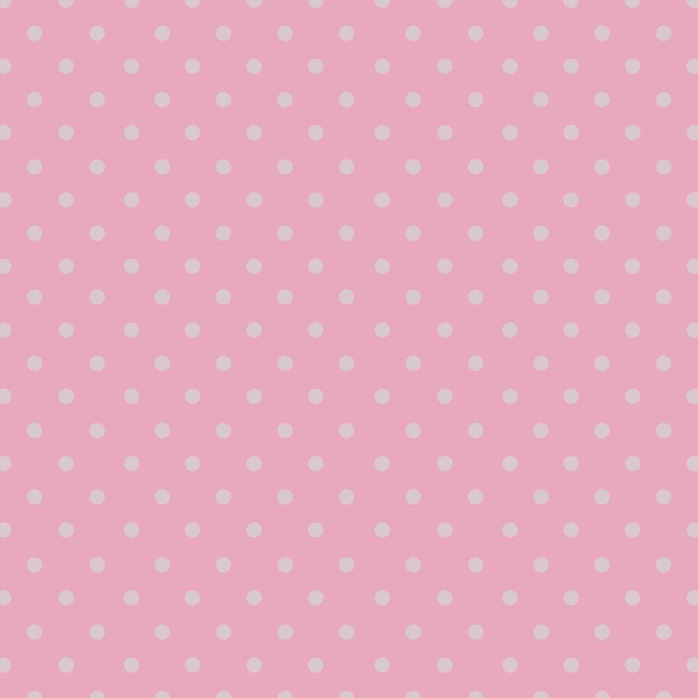 Seamless repeating polka dot spotty pattern with small white spots on a pale pastel pink background. vector