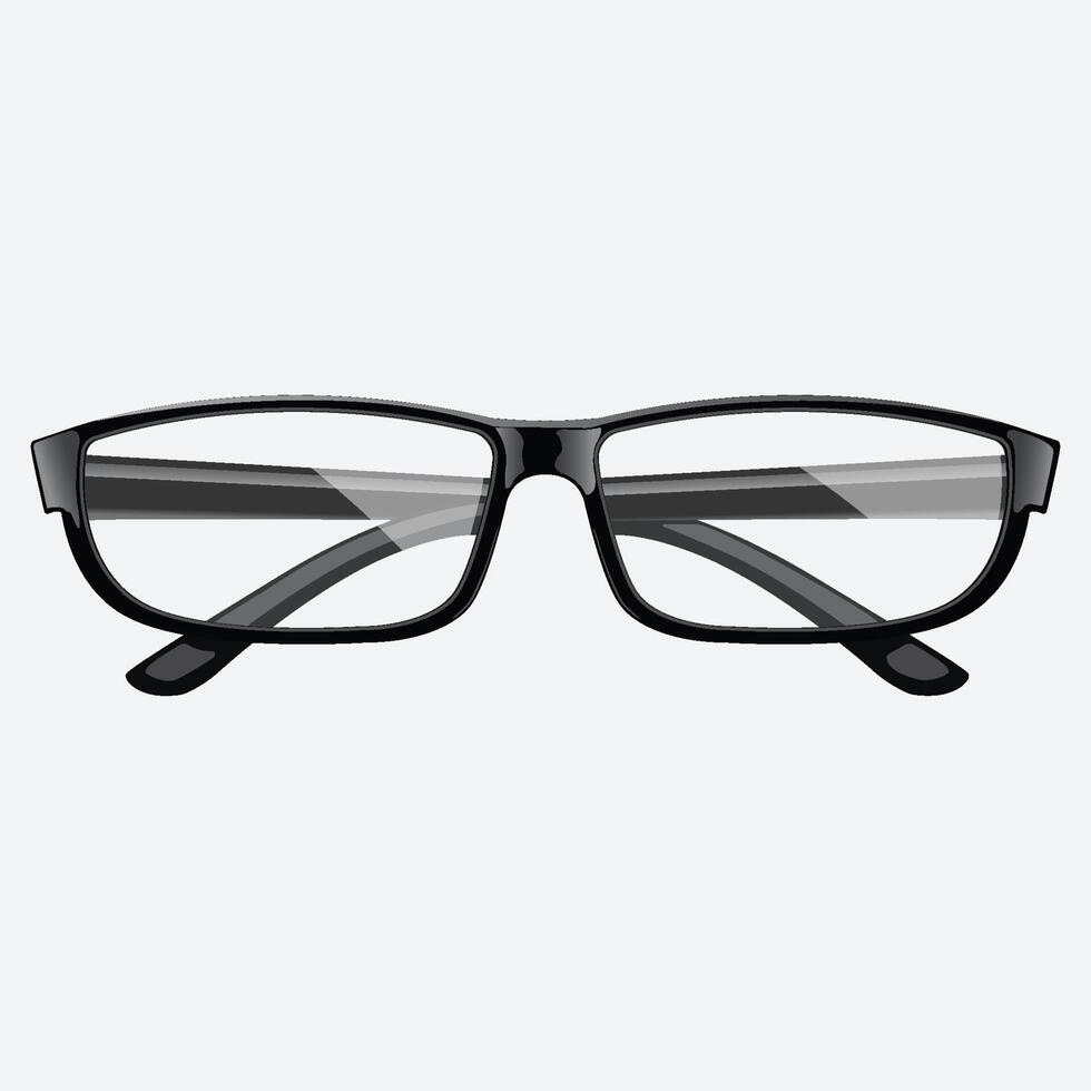 Realistic black glasses. Top view. Eps10 vector illustration.