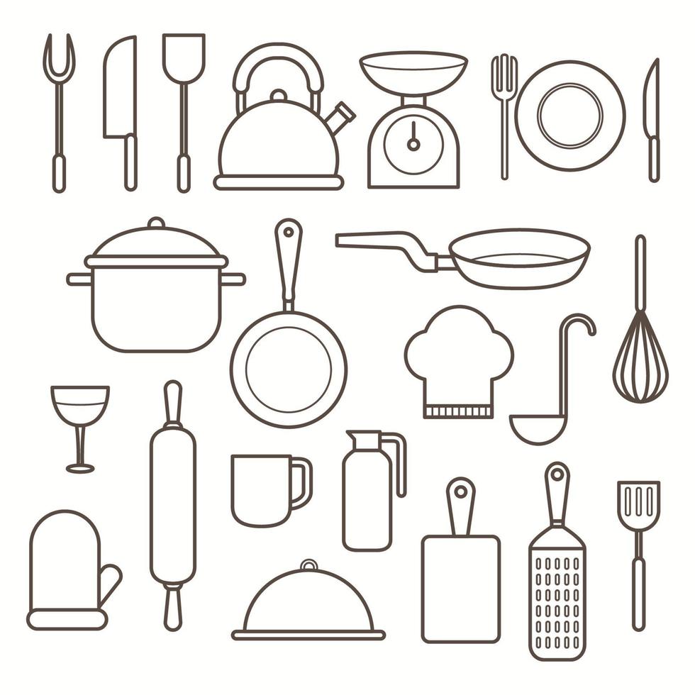 Kitchen and Cooking Icon Design Template. Vector Illustration