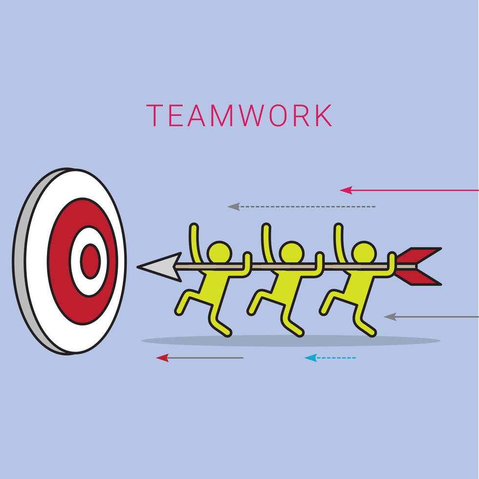 Teamwork Concept  Design Template. Vector Illustration