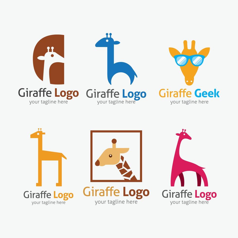Giraffe Design Template. Wild animal vector illustration