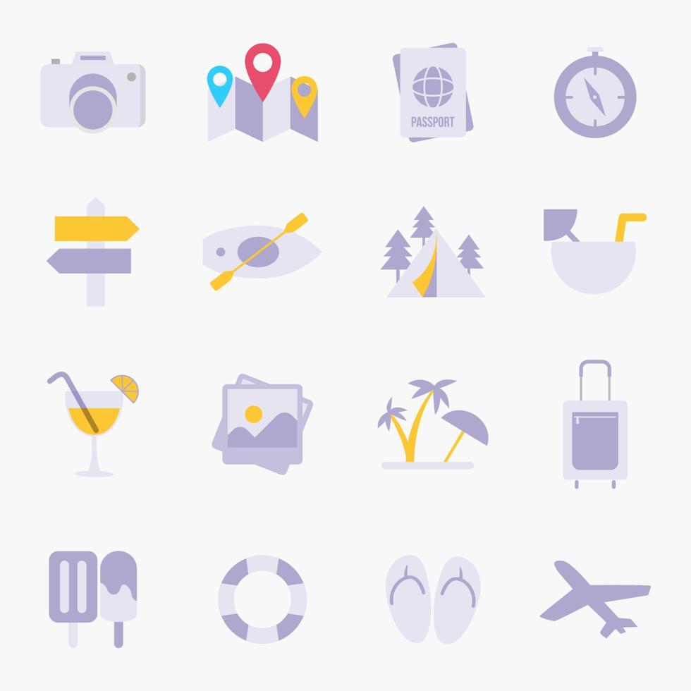 Travel set icon vector illustration