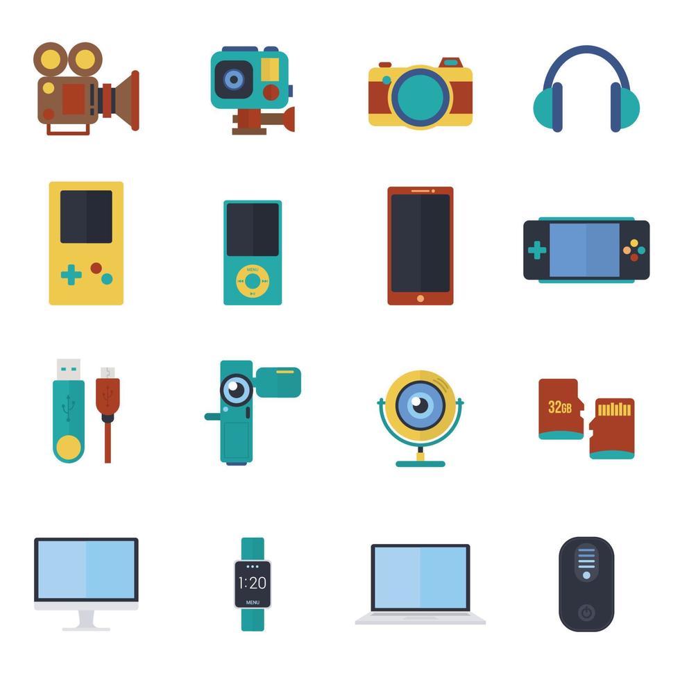 Electronics set icon vector illustration