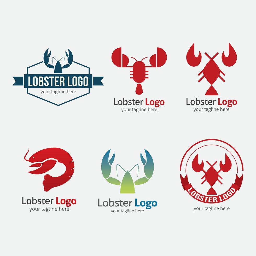 Lobster Logo Design Template. Vector Illustration